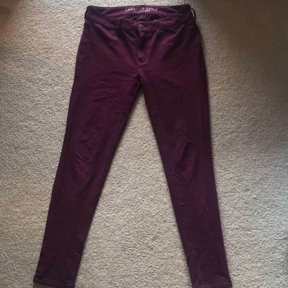 Maroon American Eagle Jeggings